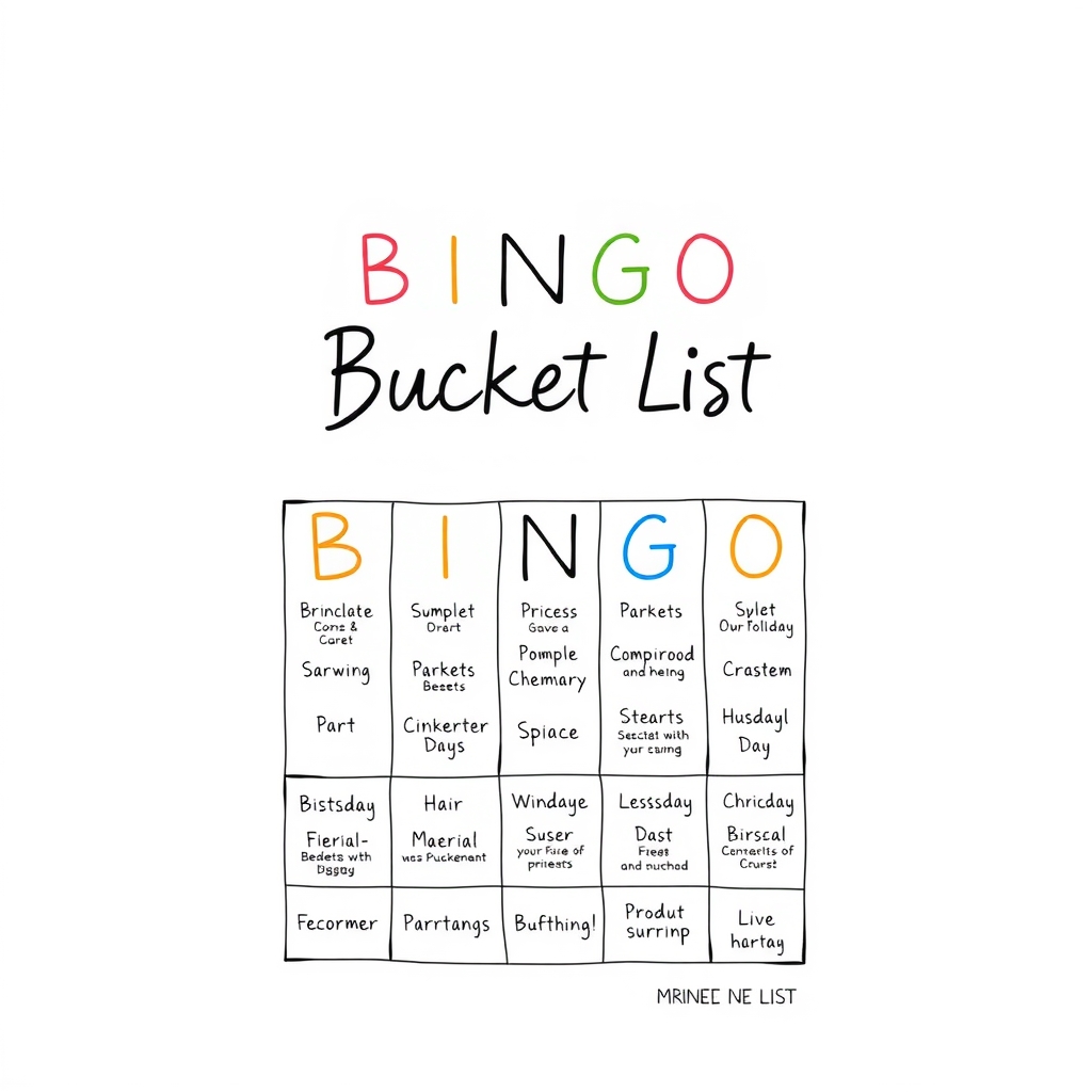 Bucket List Bingo